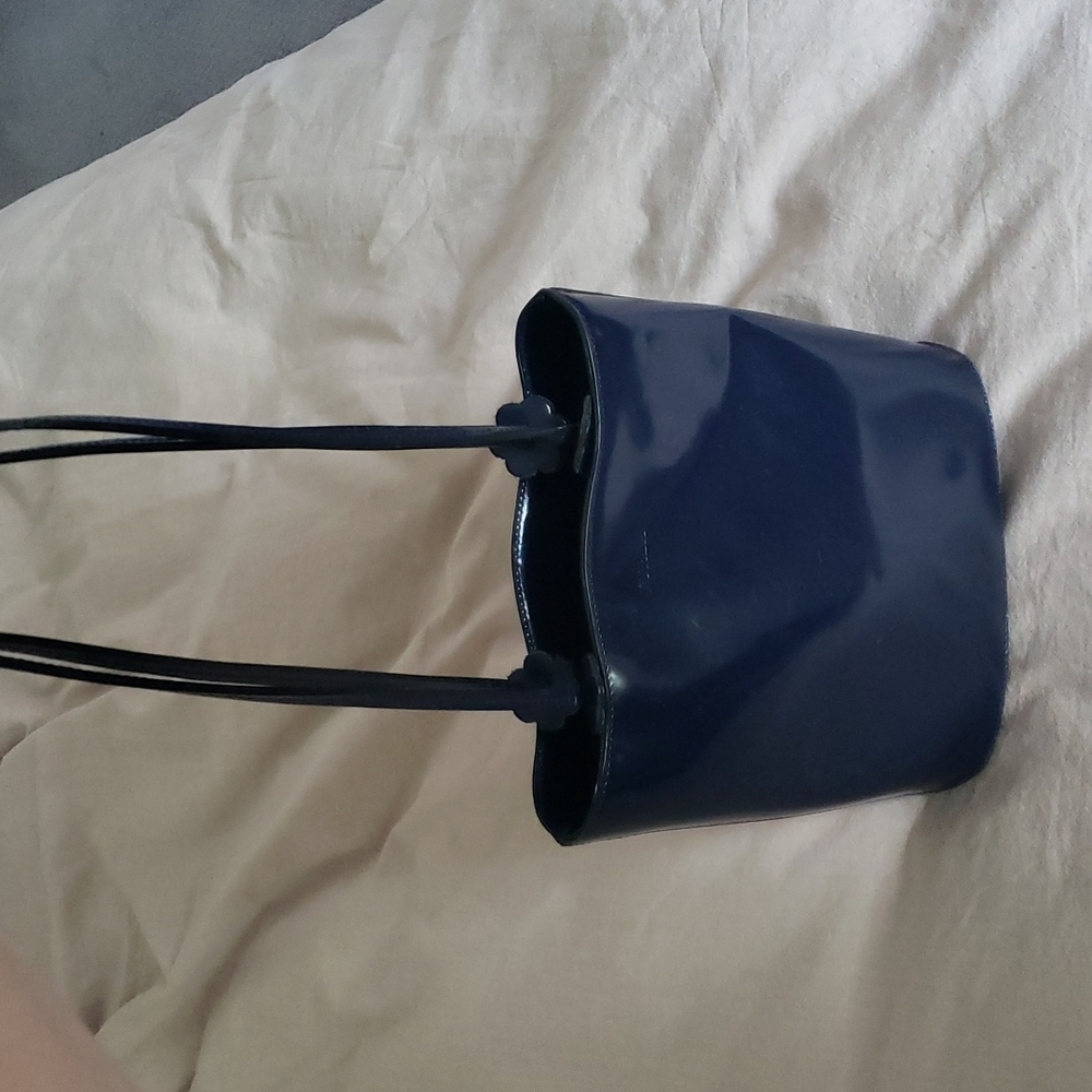 Furla  midnight blue patten leather 8.5x 9 EUC